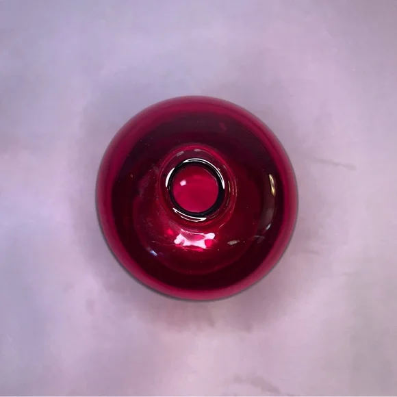 Vintage Pilgrim Hand Blown Cranberry Glass Bud Vase - Picture 4 of 4